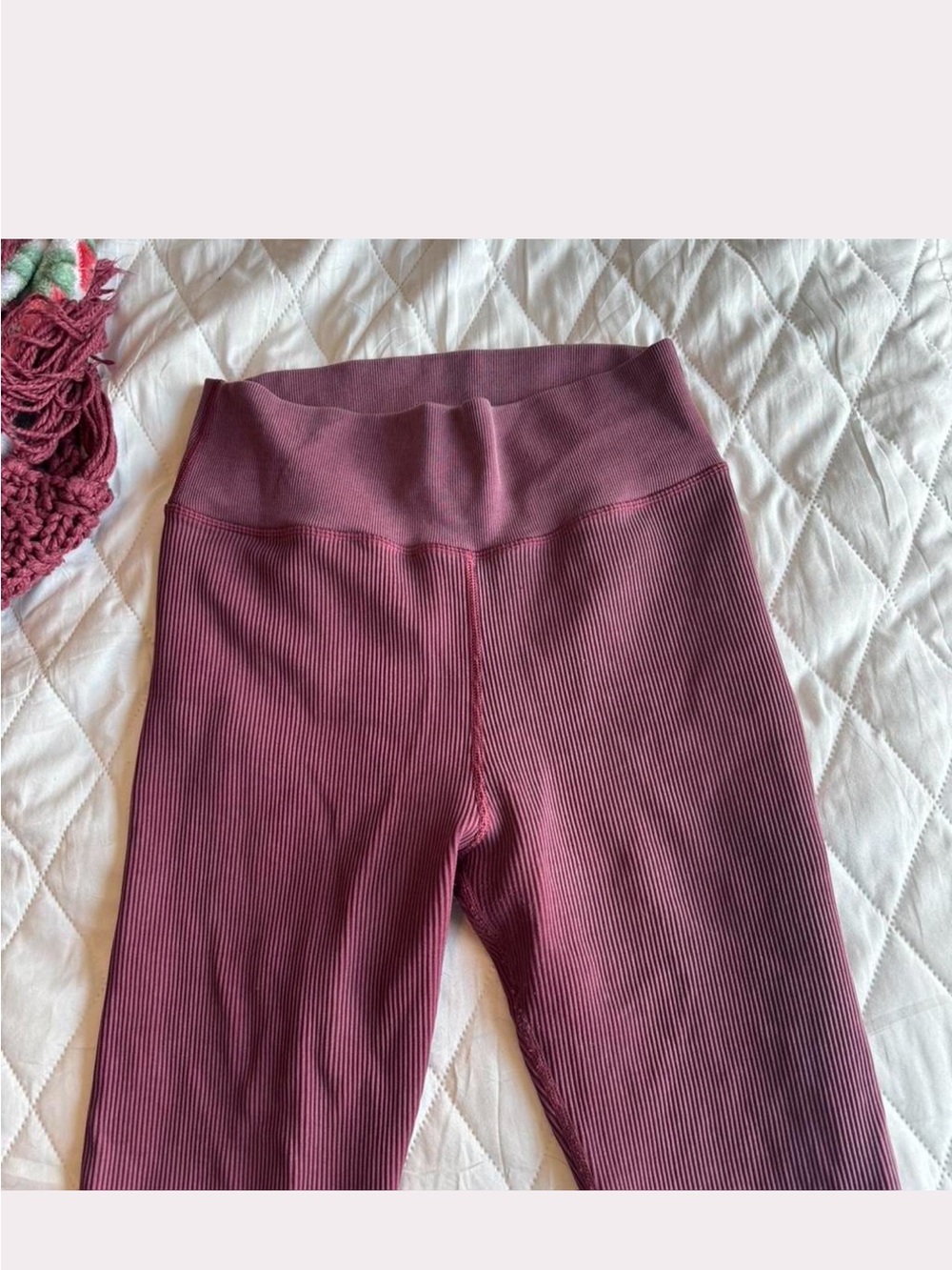 Women’s Ribbed High-Waist Leggings in Dusty Mauve